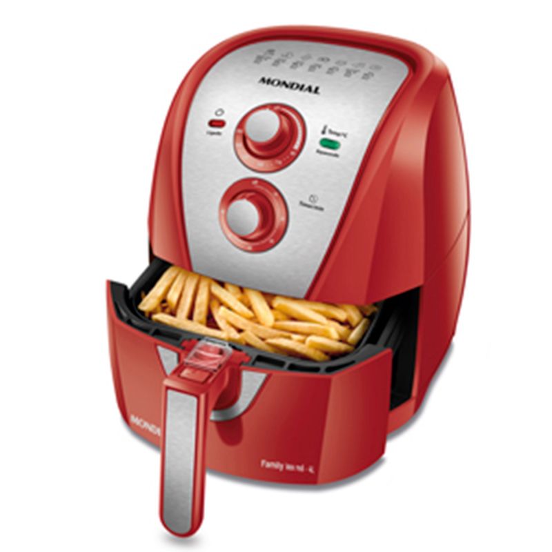 Air Fryer Vermelha Fritadeira Sem Óleo 4L Mondial