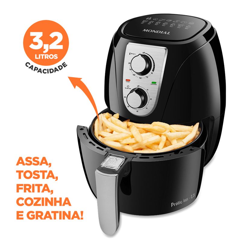 Fritadeira Sem Óleo Air Fryer 3,2L Mondial AF-34 - Mondial