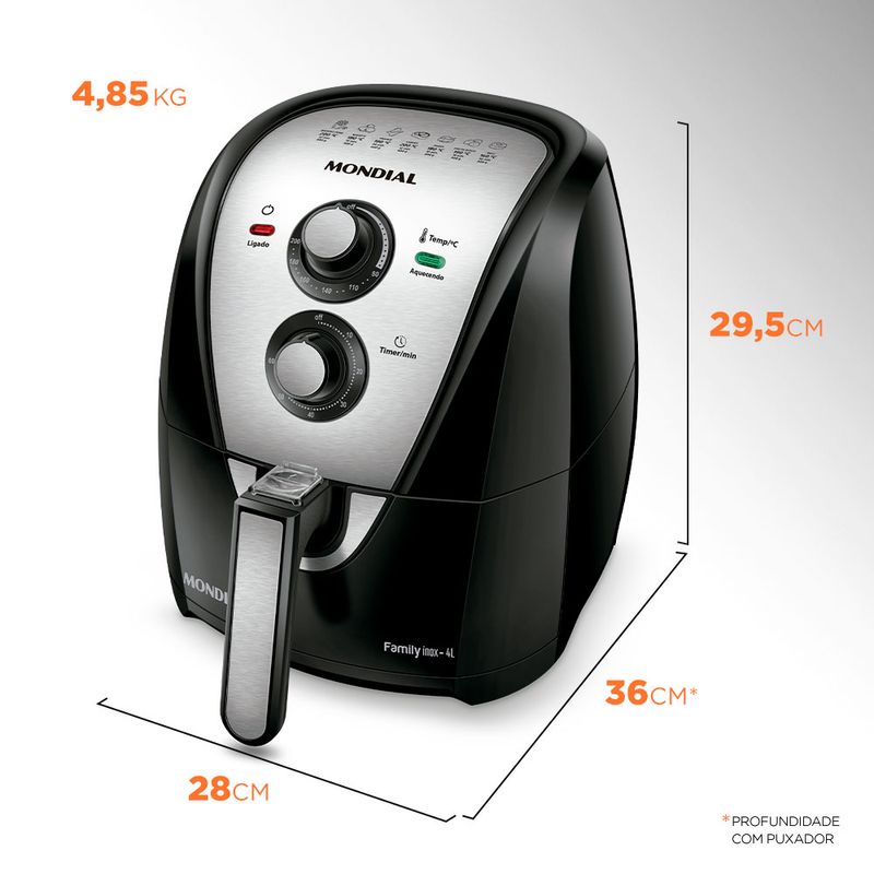 Fritadeira Sem Óleo Air Fryer 4 Litros AFN40BI Mondial Mondial