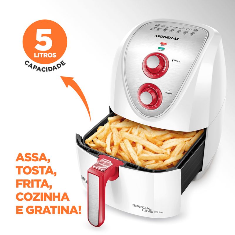 Fritadeira Sem Óleo Air Fryer 5L Mondial AFN51WR Mondial