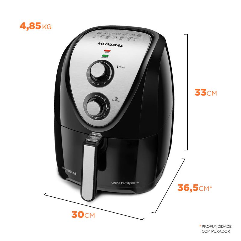 Fritadeira Sem Óleo Air Fryer 5L Mondial AFN50BI Mondial