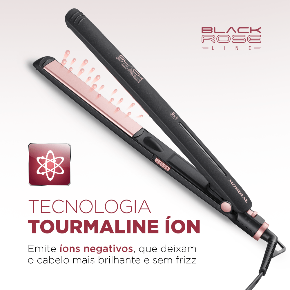 Prancha Alisadora Mondial Black Rose - Mondial