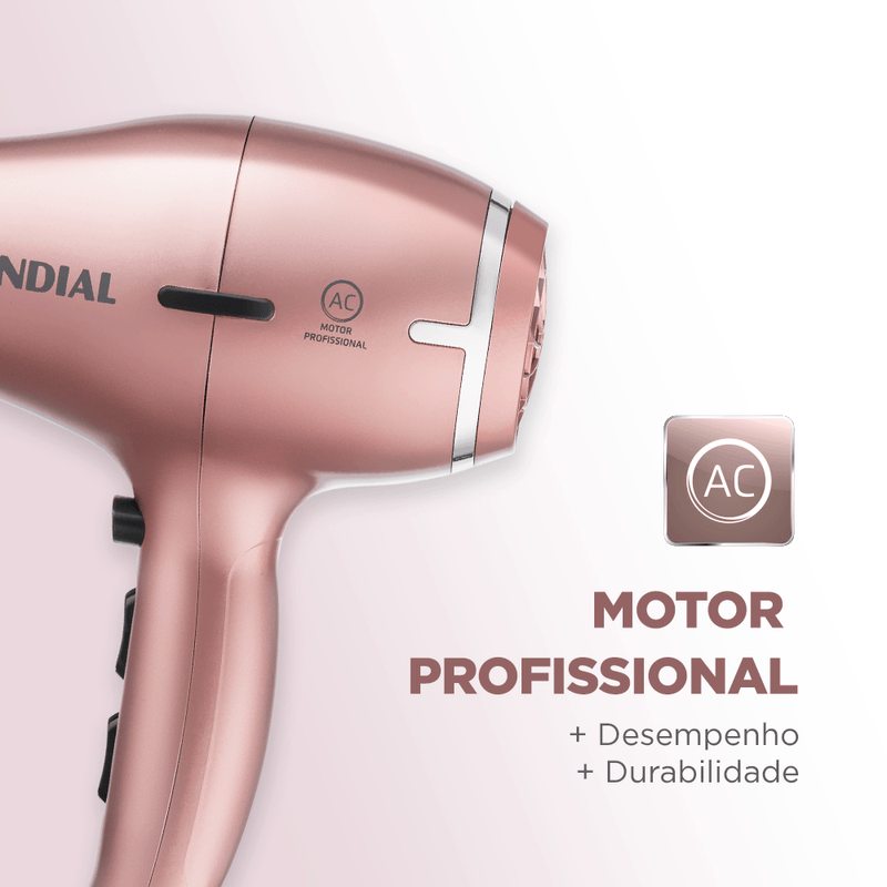 Secador De Cabelo Profissional Mondial Scp-03 Rose 220v 60hz Cor Golden  Rose Voltagem 220v