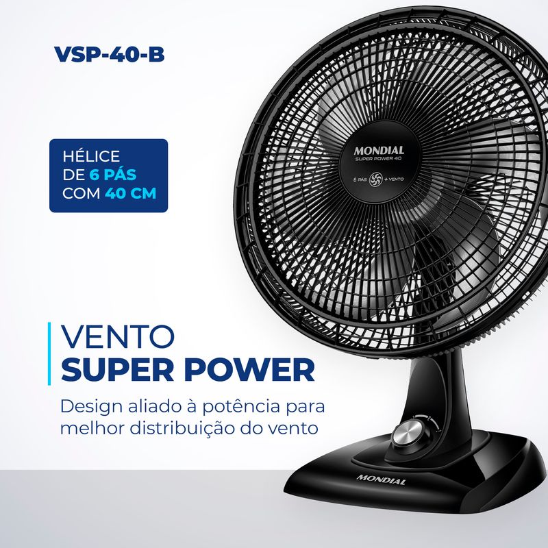 Ventilador De Mesa Mondial 6 Pás VSP-40-B - Mondial