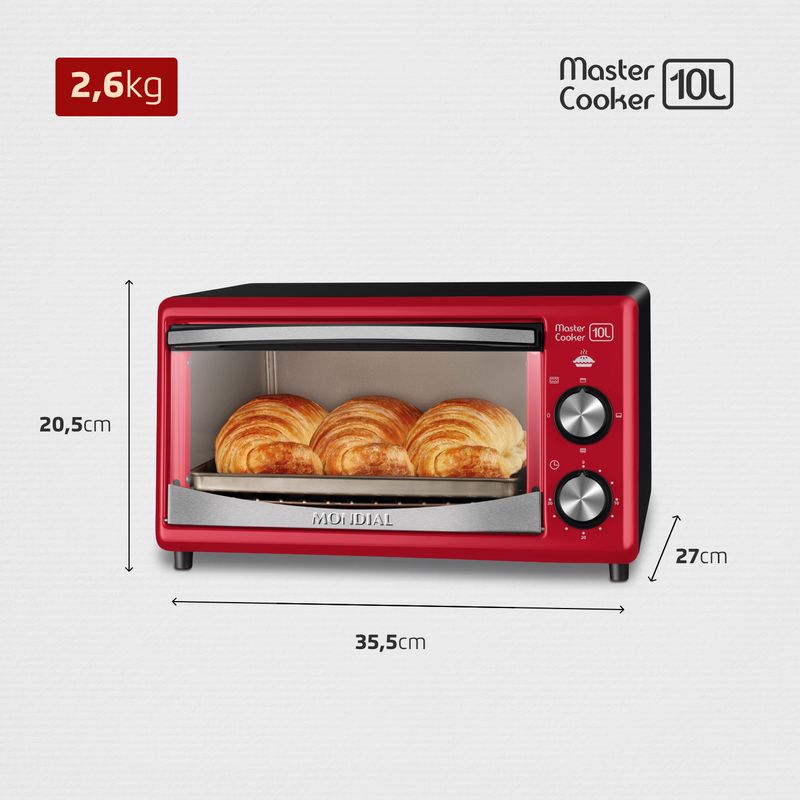 Avaliação de Forno Elétrico Mondial Master Cooker 10L