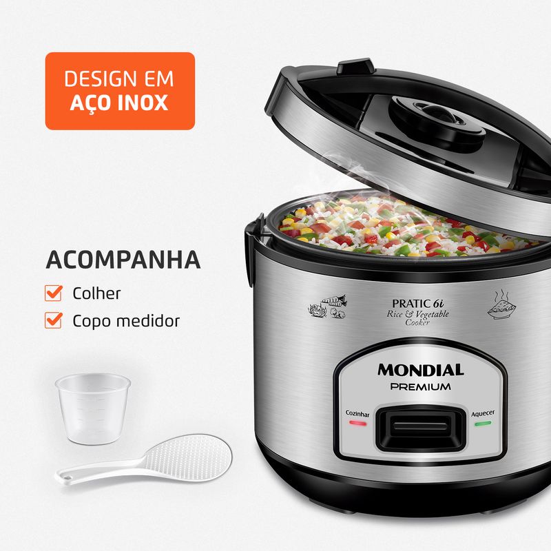 TUPI S.A. - OLLA ELECTRICA DE ARROZ PRATIC RICE 6i PREMIUM MONDIAL