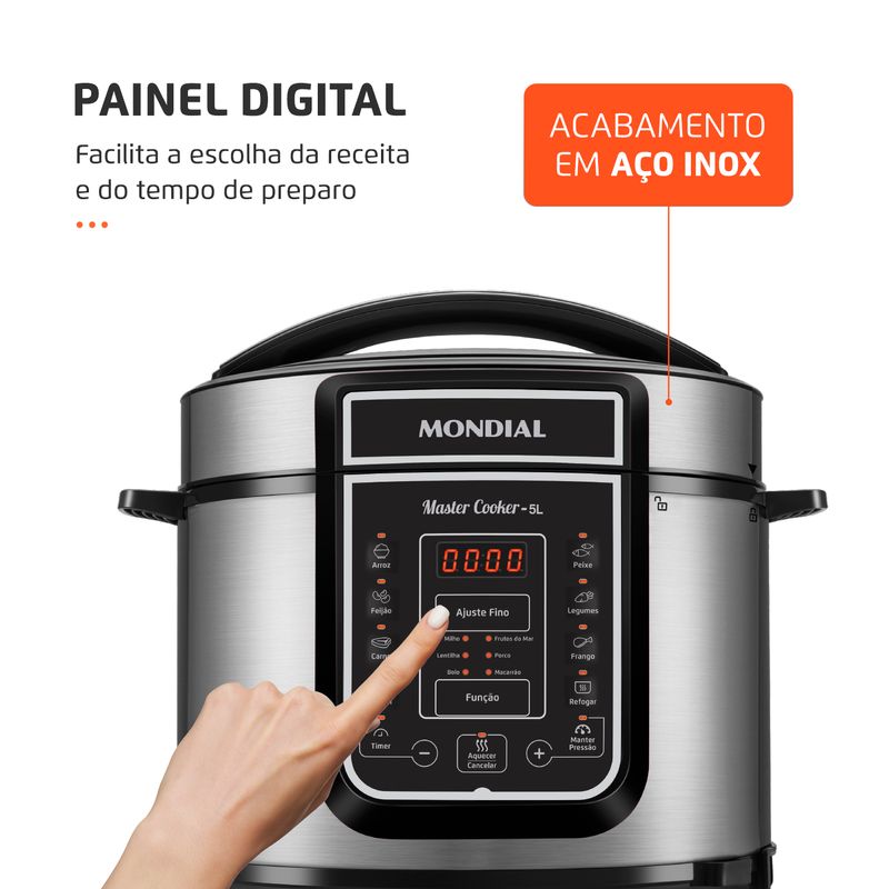 Panela de Pressão Elétrica Mondial Digital Master Cooker PE-38
