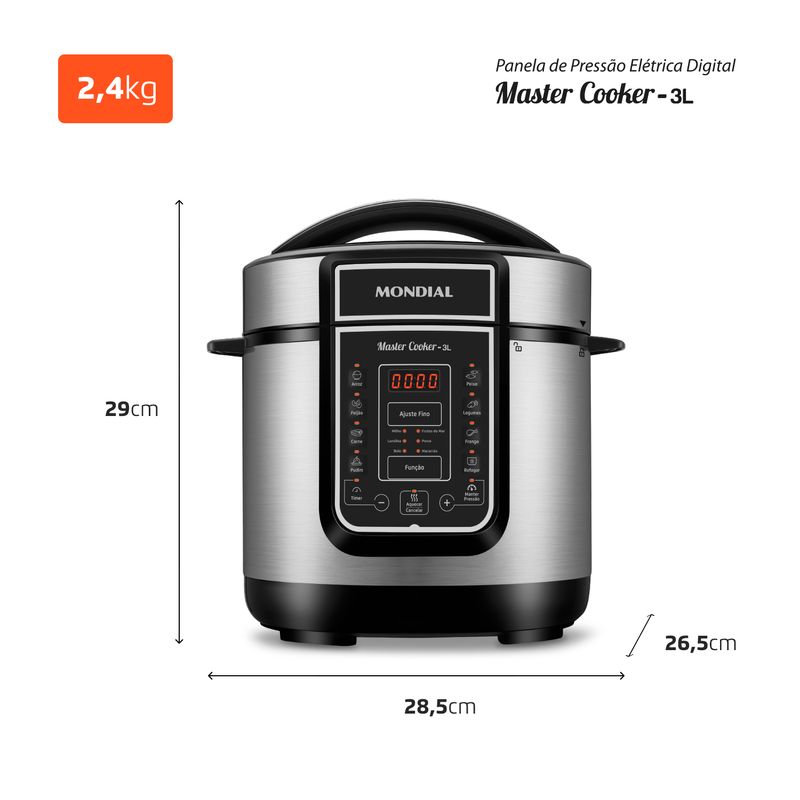 Panela de Pressão Elétrica Mondial Digital Master Cooker PE-41 - Mondial