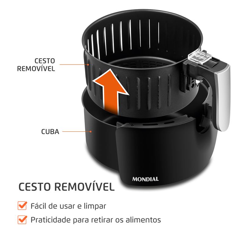 Fritadeira Sem Óleo Air Fryer 3,2L Mondial