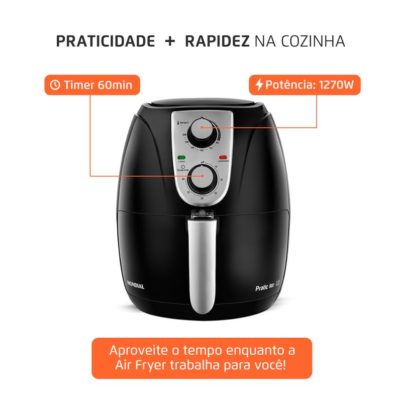 Fritadeira Sem Óleo Air Fryer 3,2L Mondial