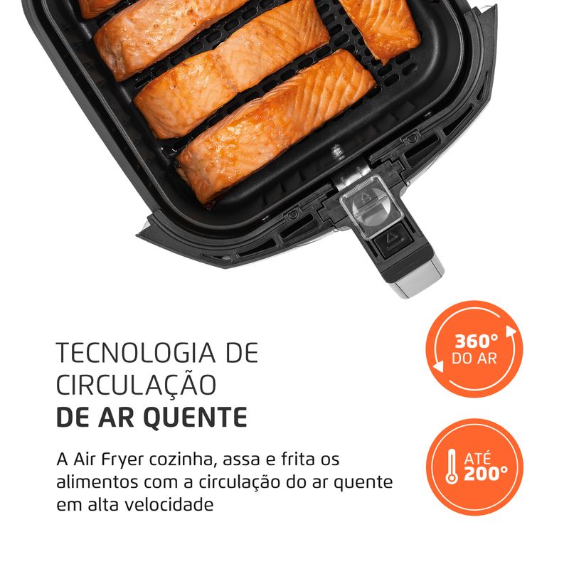 Freidora sin aceite Mondial Grand Family Inox AF-55i air frayer, fritadeira  eletrica, fritadeira arfray, airfryer