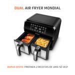 Fritadeira Air Fryer Dual Duplo Cesto 8L Mondial AFD-01-BI