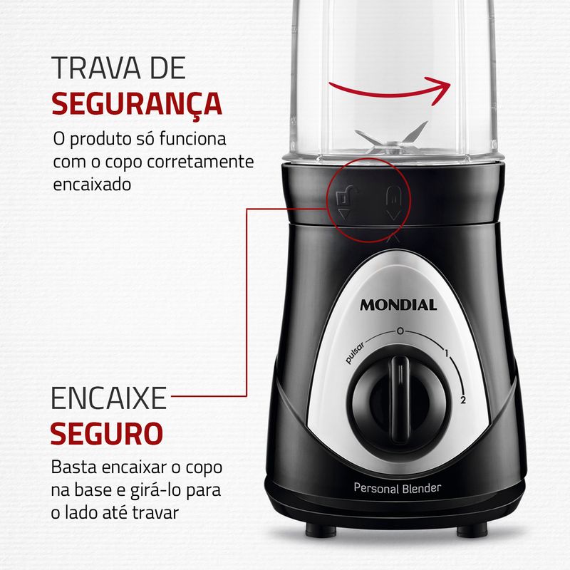 Liquidificador Portátil Mondial Personal Blender