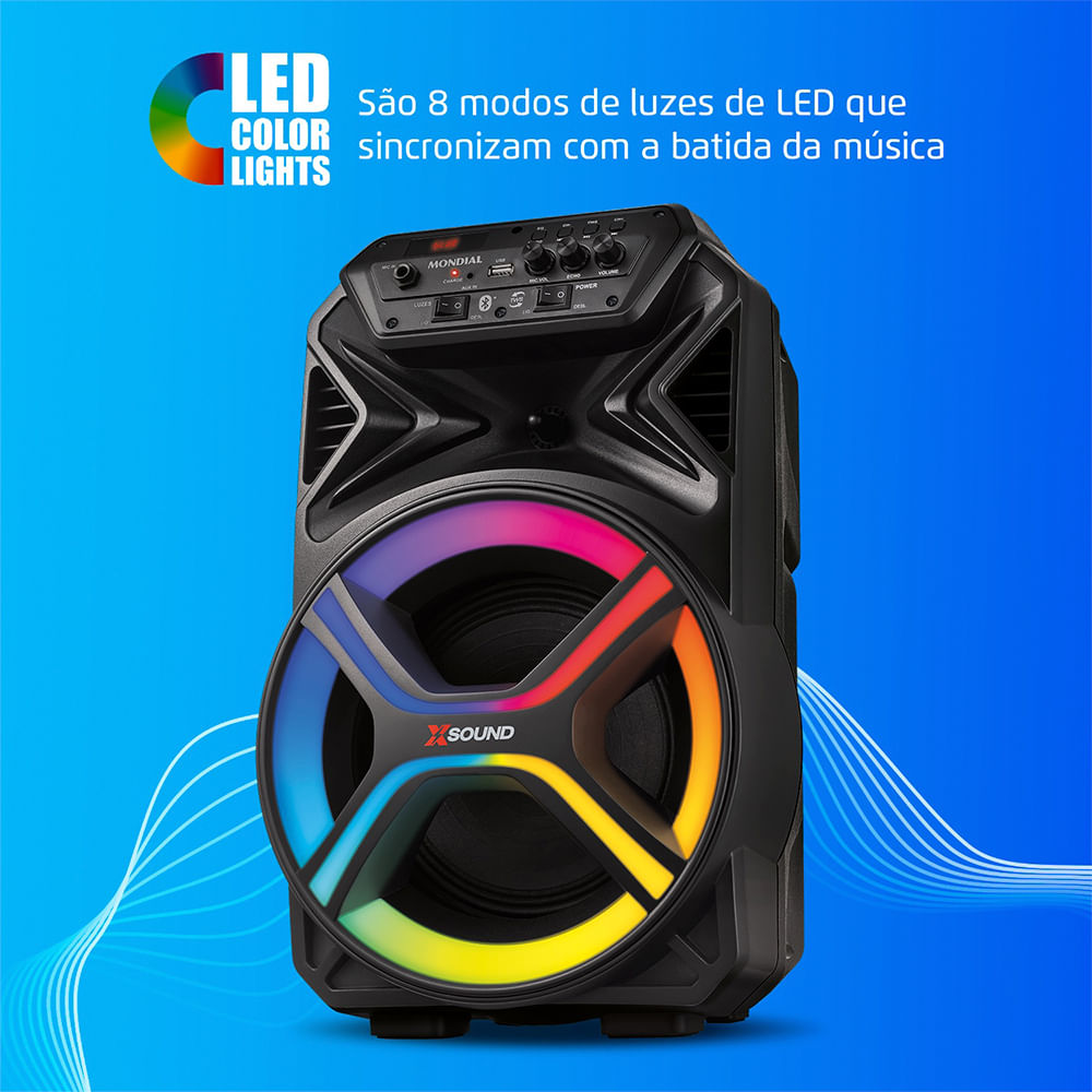 Caixa Amplificada Mondial Preto 400W RMS Bivolt - CM-400-L - Mondial