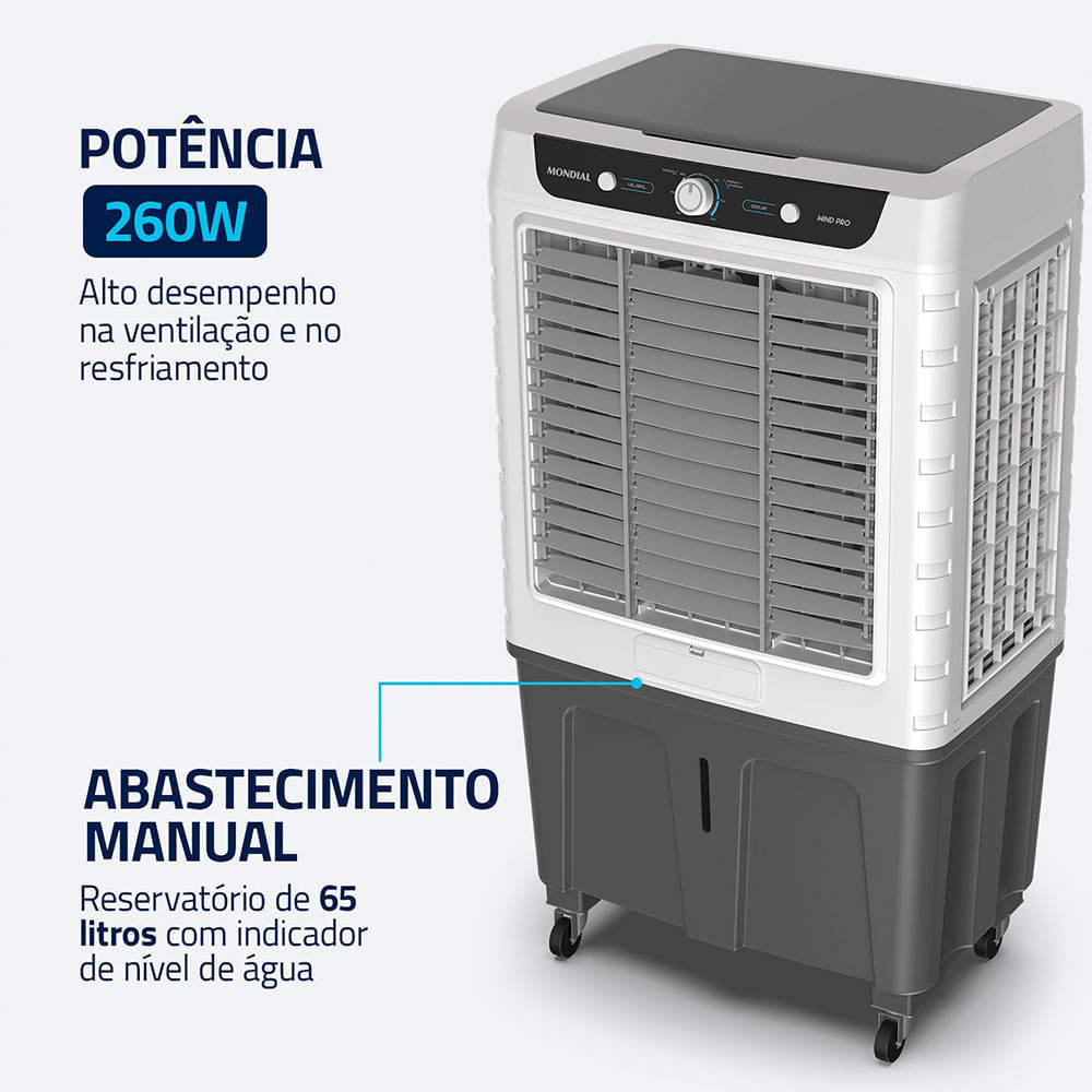 Climatizador Mondial Wind Pro CL-65L 260W Branco/Cinza - Mondial