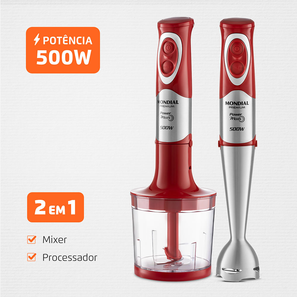 Mixer Premium Mondial Vermelho/Inox 750W - M-10 - Mondial
